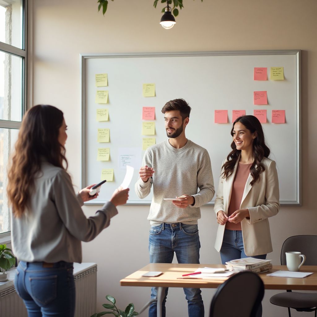 Echipa noastră în timpul unui workshop intern